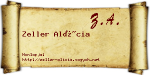 Zeller Alícia névjegykártya